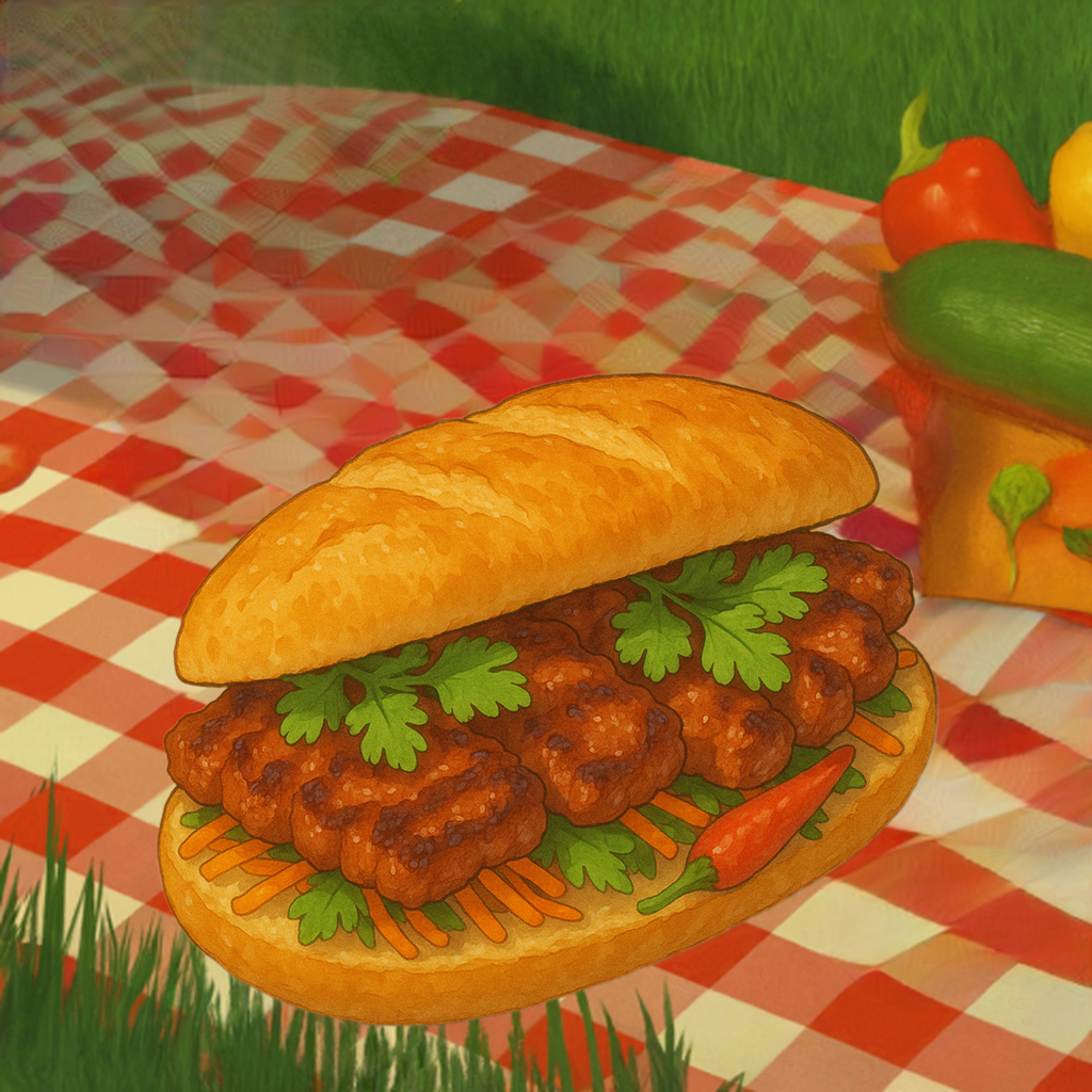 Grilled Pork Vietnamese Sandwich (Bánh Mì Thịt Nướng)